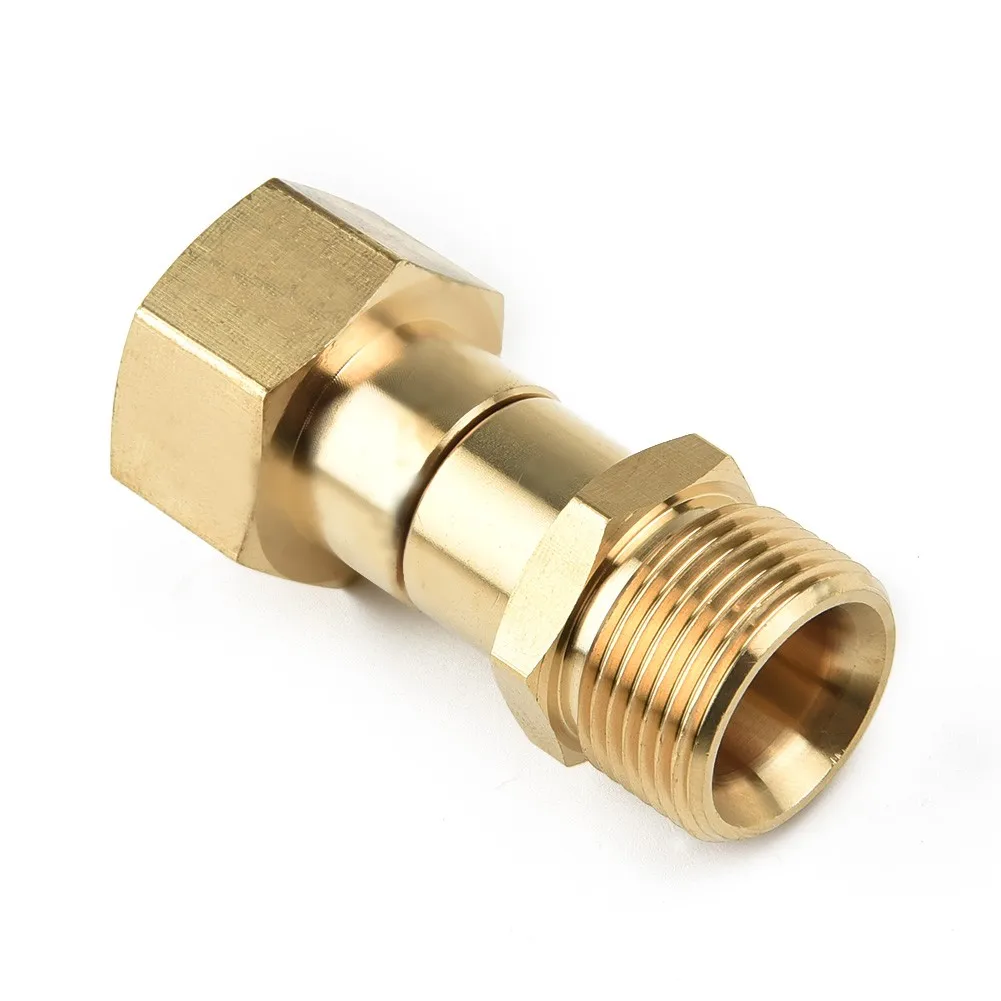 

High Pressure Washer Swivel Joint Connector Hose Fitting M22 14mm 15mm Thread 360 Degree Rotation Hose To Wash Gun Connector