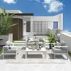 Solaste Outdoor Aluminum Furniture Set - 4 Pieces Patio Sectional Chat Sofa Conversation Set with Table,White 1