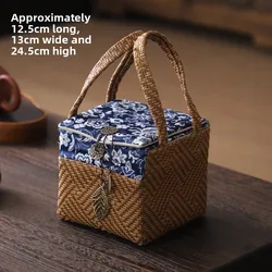 Portable Outdoor Travel Tea Set with Stylish Woven Storage Bag (Woven cloth bag)