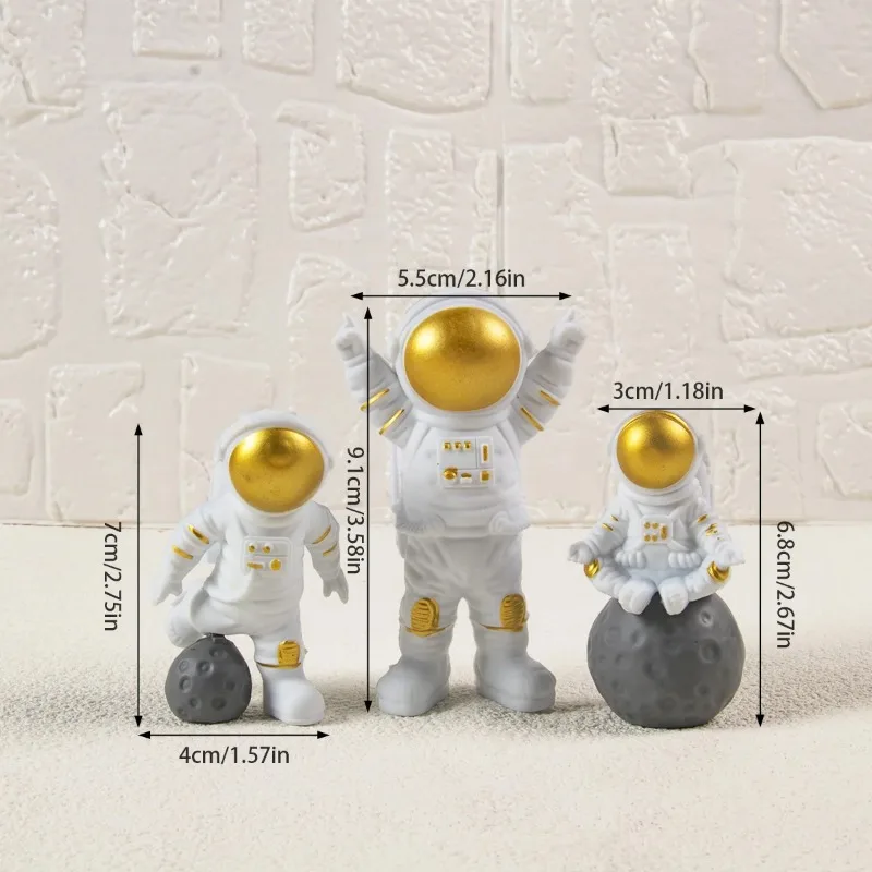 Astronauta Space Cake Toppers Spazio Esterno Astronauta Figurine Planet Rocket Cake Insert Forniture Per Feste Di Compleanno Per Bambini Baby Shower