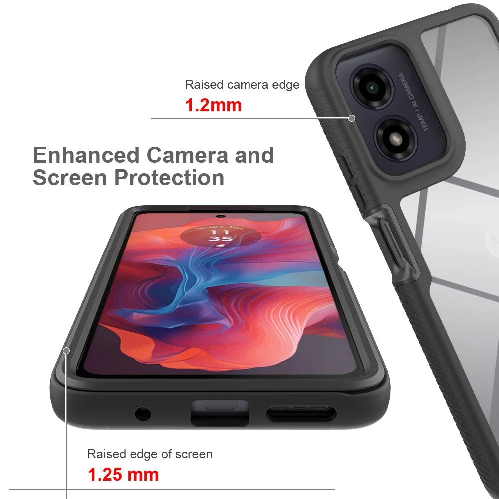 Transparent Hybrid TPU/PC Sky Case - Rugged Two-Layer Shockproof Back Cover