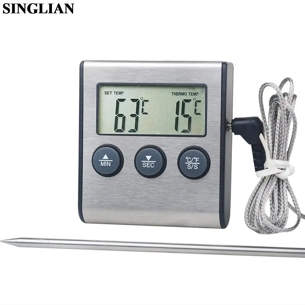 

TP700 LCD Digital Remote Wireless Food Kitchen Oven Thermometer Probe For BBQ Grill Oven Meat Timer Temperature Manually Set