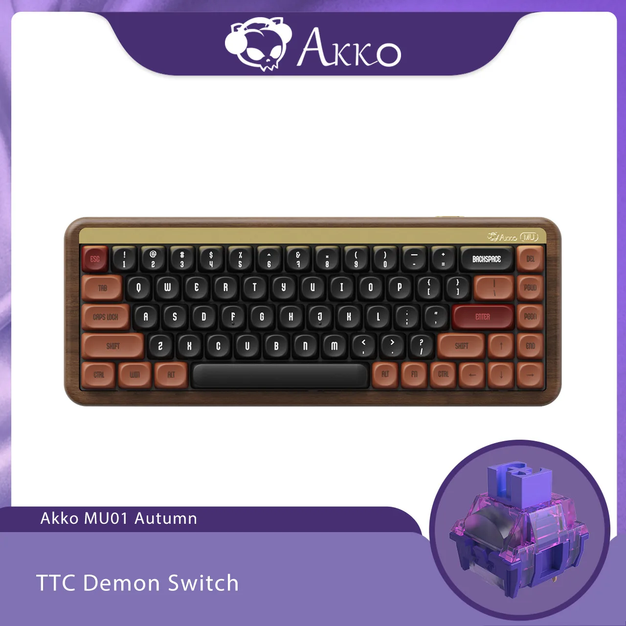 Akko MU01 Wooden Mechanical Keyboard MOA Profile RGB Hot-swappable