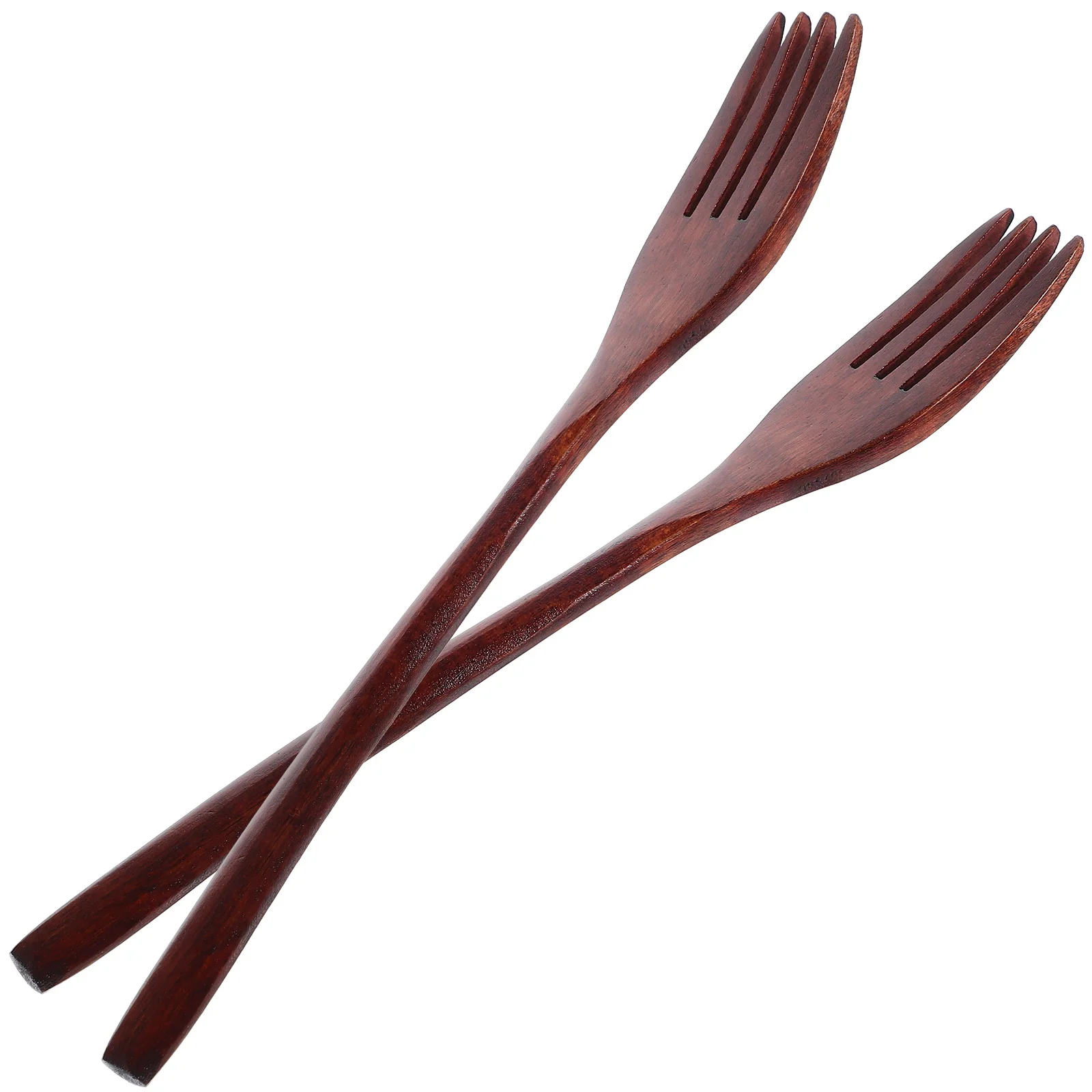 2Pcs Long Handle Wooden Fork Medium Dinnerware Cooking Wood Cookware fruit fork,expandable fork,silicone fork,silicone cooking fork