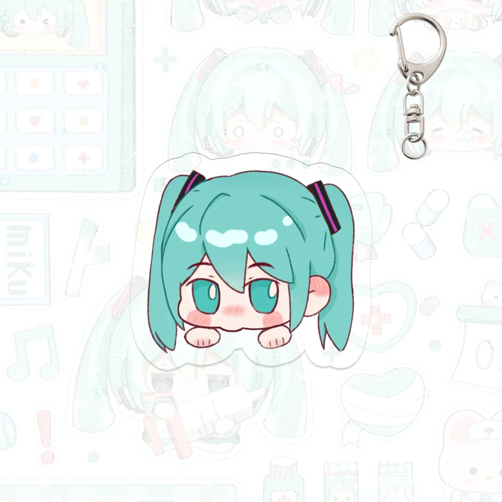 Miku Q Version Kawaii Dekorieren Schlüsselbund Anime Rucksack Len Rin Cartoon KAITO Student Mode Sammeln Mädchen Cosplay Geburtstag Geschenk – Detail 6