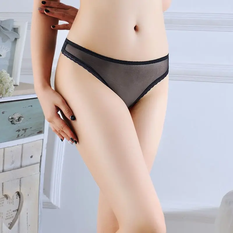 

Sexy Thong Super Thin Seamless Transparent Briefs Mesh Low-rise Thong See-through One-piece Panties Breathable Comfort Lingerie