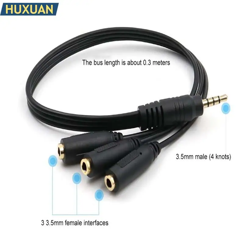 HUXUAN Aux Ƽ  ̾  ø ,   ø ̺, 1 -3 , 3.5mm, 3  Ʈ, 3.5mm