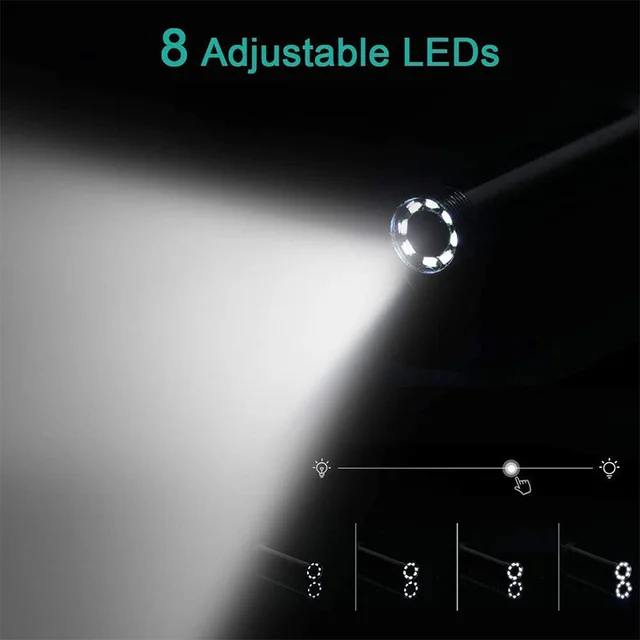 Dual Lens Piping Endoscopic Endoscope Borescope Stethoscope Inspection Tools Camera With Lights For Smartphone Iphone 8 IOS Cars 3