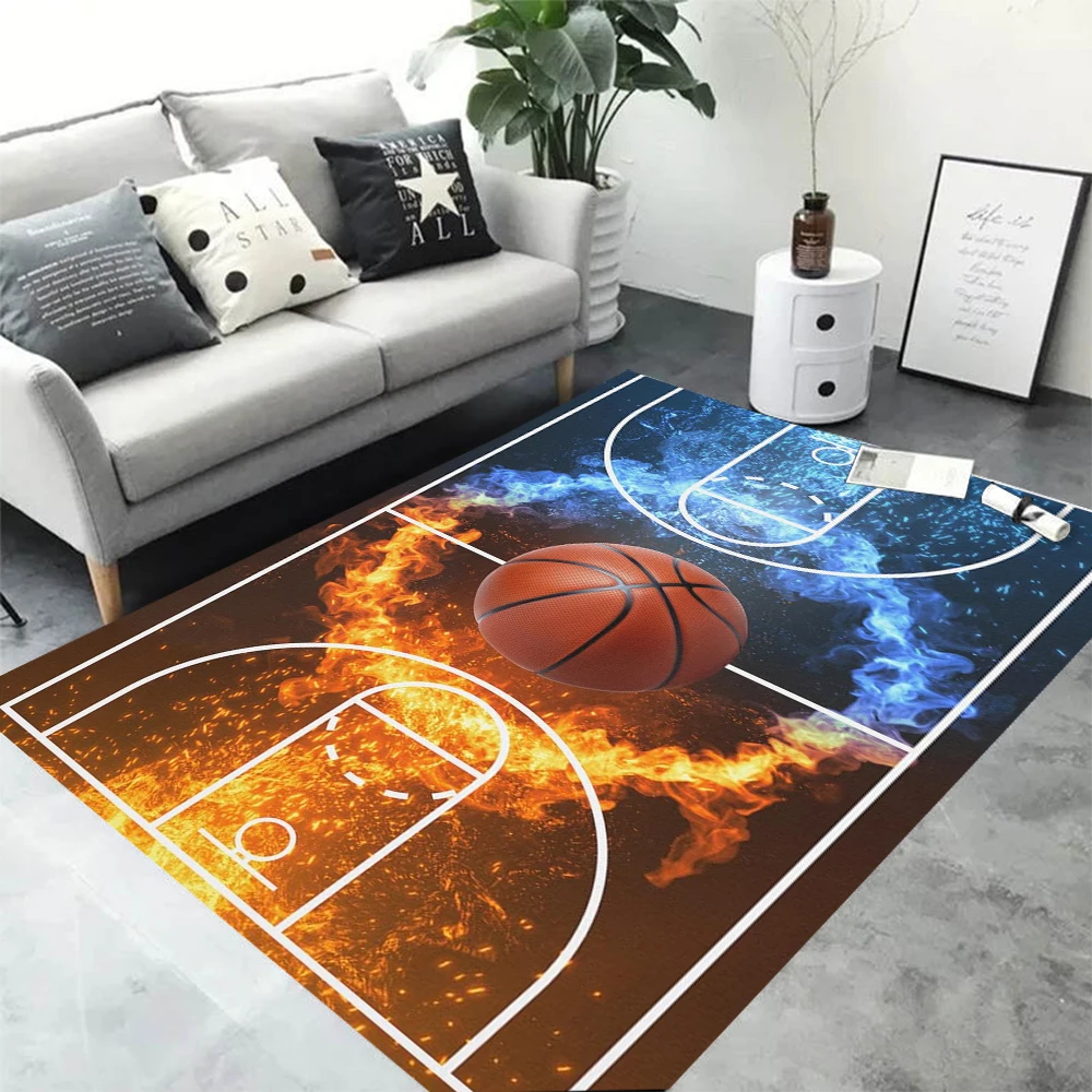 Tapis de terrain de Football de basket-ball de sport, pour salon, décoration de maison, jeu pour enfants, tapis antidérapant, coussinet de pied de chambre à coucher
