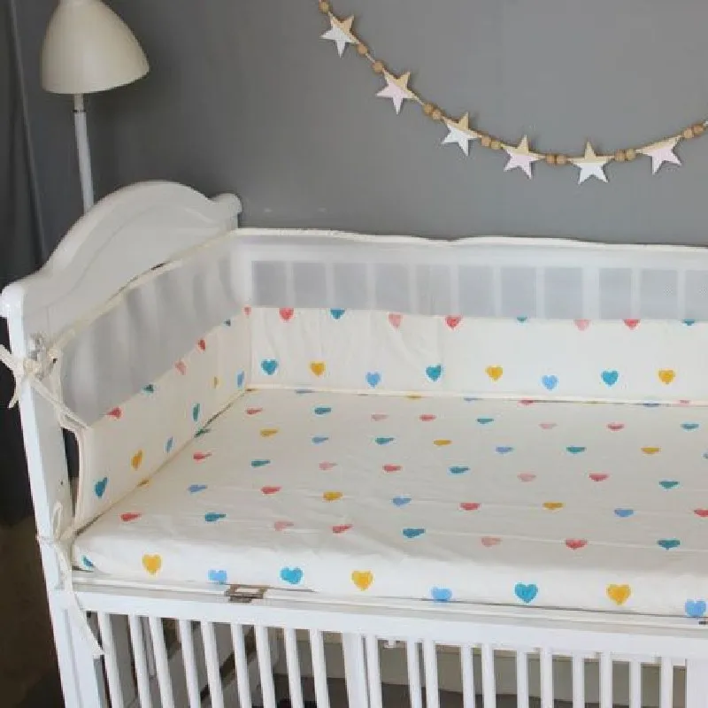 

180*30cm Breathable Summer Baby Bedding Bumper Anti-collision Around Baby Cot Bumper 3D Mesh Safety Baby Crib Protector Guard