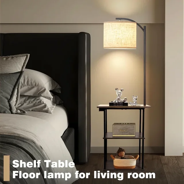 Floor Lamp with Table & Charging Station 5