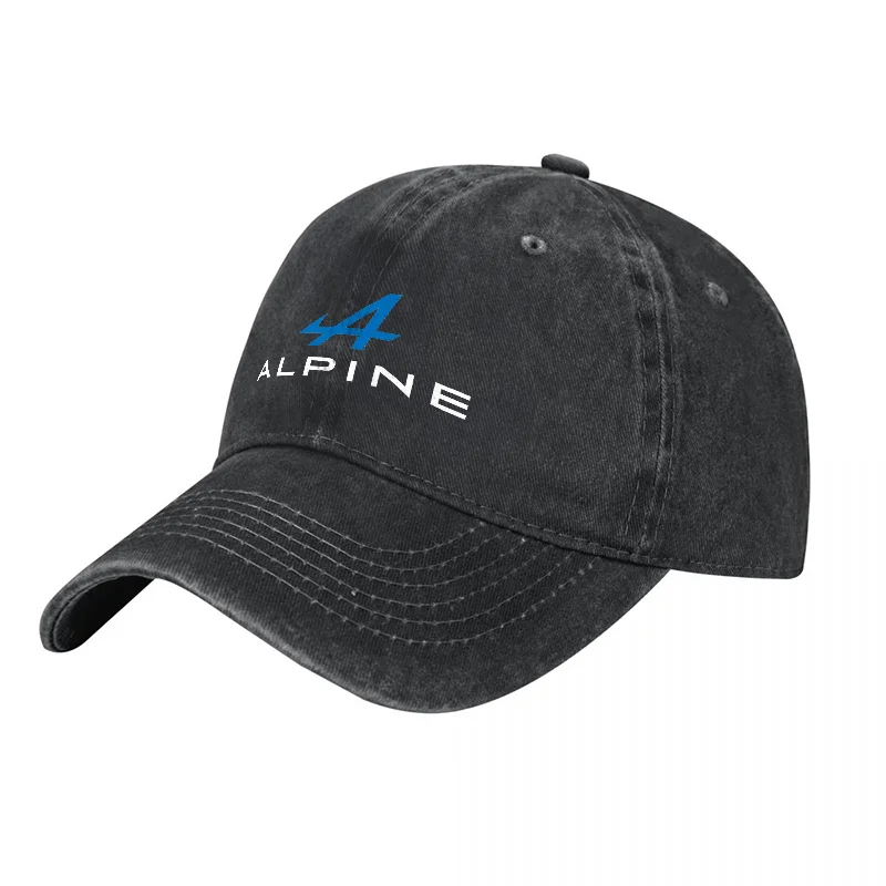 Casquette de baseball en coton lavé avec logo ALPINE, design classique pour les activités de plein air et les tenues décontractées, élégante et durable.