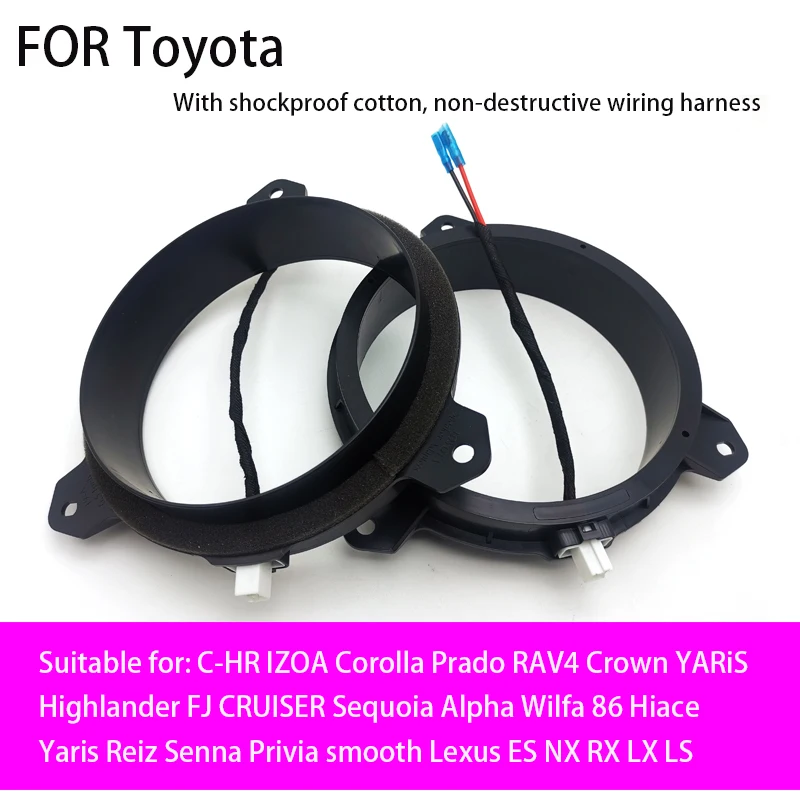 

1pair Car Audio Adapter Mount Speaker Spacer Bracket Holder for Toyota Corolla RAV4 PRADO 6*9 7*9 for Lexus Adapter with Harness