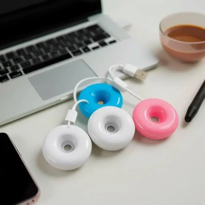 Compact Donut-Shaped USB Humidifier & Aroma Diffuser