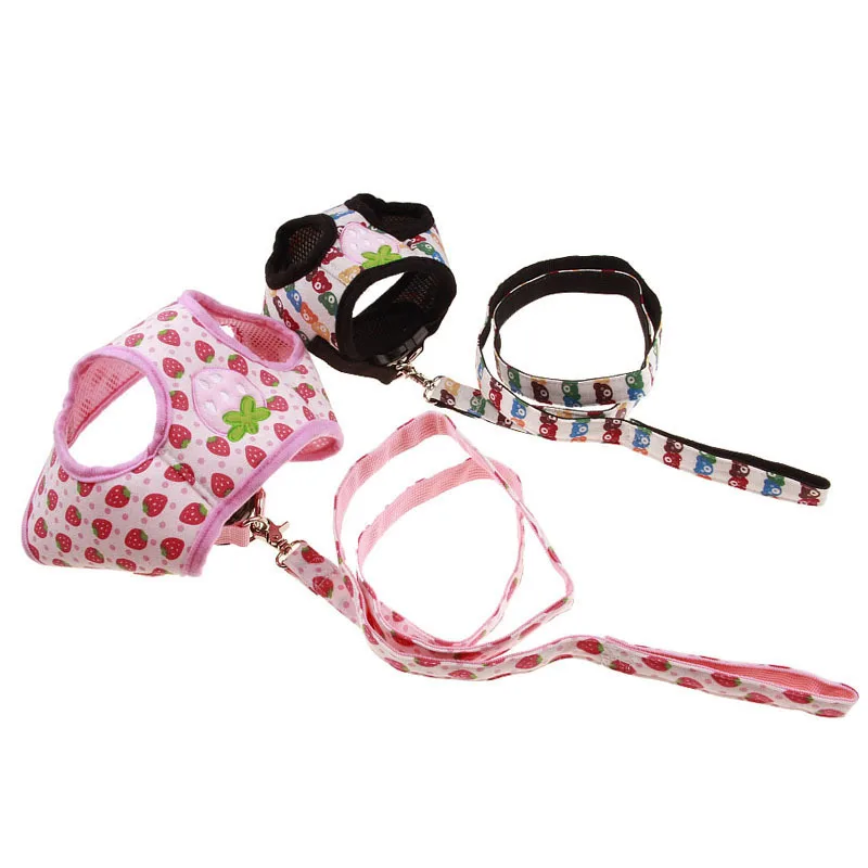 

Pet outside Printed Vest Strawberry Bear Back Chest Strap Set Pet Chest Back Printed Chest Strap Set Pet Accessories