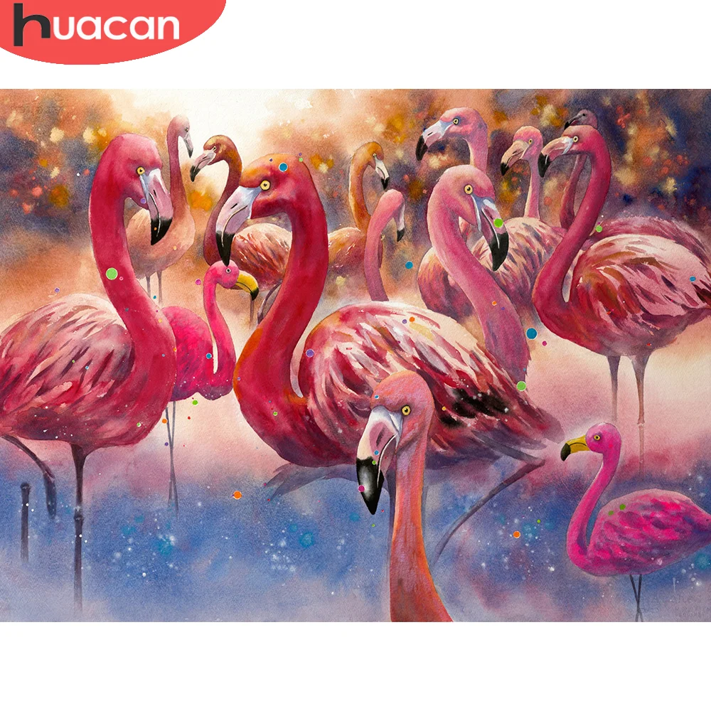Cheap Huacan 5D Diamond Painting Kits for Adults Flamingo Square