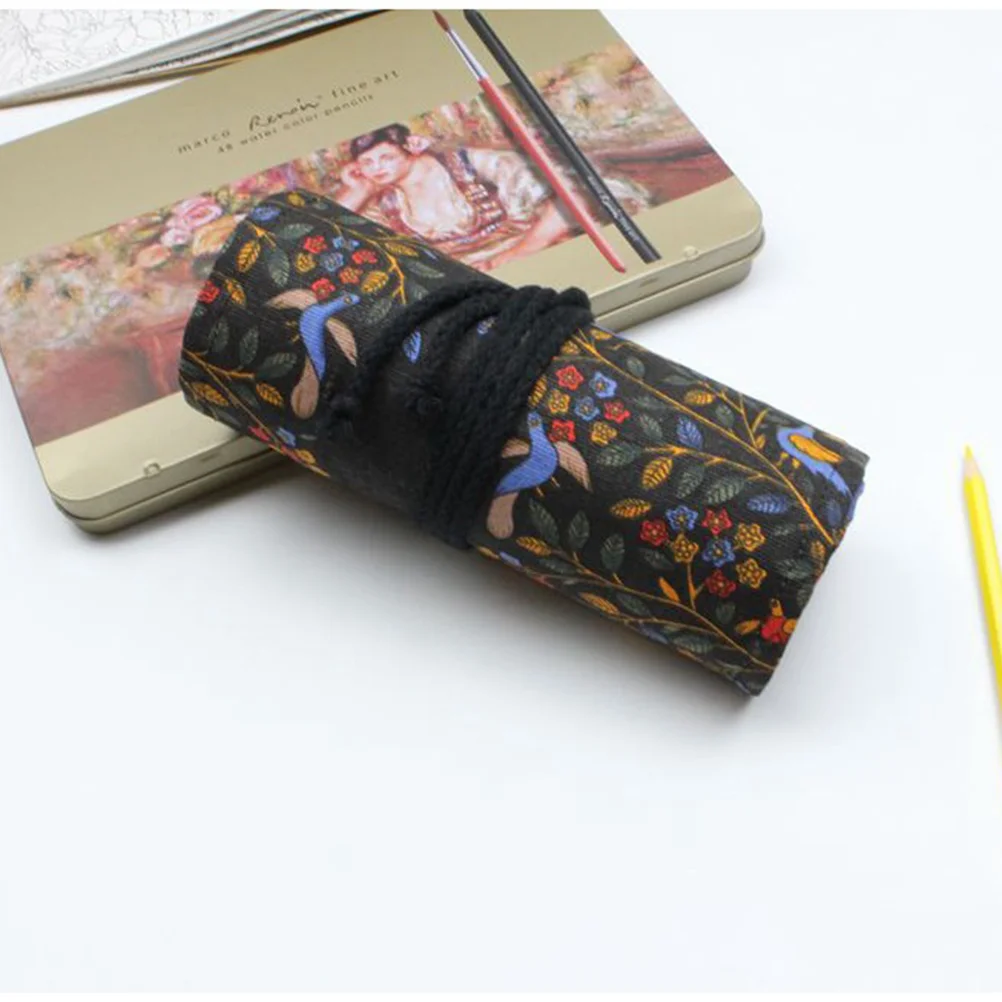 

Paint Brush Storage Colored Case Rollup Canvas Pouches Holder Manual Artist
