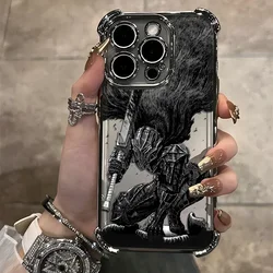 Berserk Guts Hot Blood Anime Plating Anti - Fall Case with Airbag Back Cover - iPhone 13 Pro (DDB - 247DU241120205)