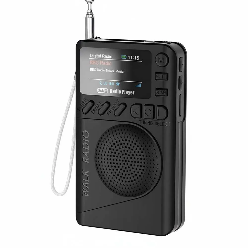 P9 미니 DAB FM 디지털 라디오 휴대용 포켓 라디오 DAB (170-240MHz) FM(87.5-108MHz) DAB LCD 디스플레이 라디오 내장 스피커
