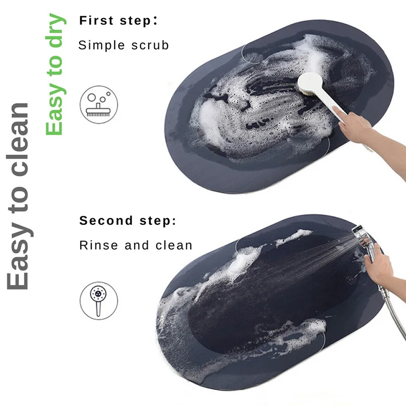 Super Absorbent Floor Bath Mat Bathroom Shower Anti-slip Carpet Quick Dry Rubber Door Mat Nordic Luxury Marble Rug Home Decor