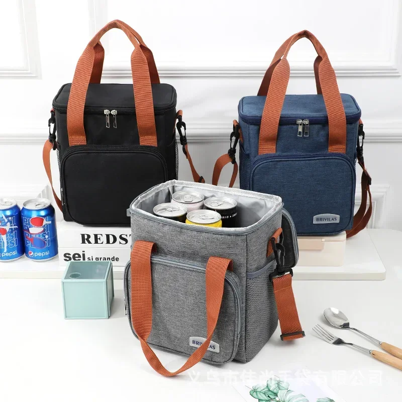 Durable Portable Insulated Lunch Cooler Bag with Shoulder Strap