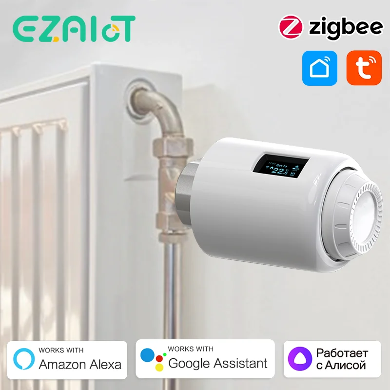 

Tuya ZigBee3.0 TRV Radiator Actuator Valve Smart WiFi Programmable Thermostat Temperature Controller Support Alexa Google Home