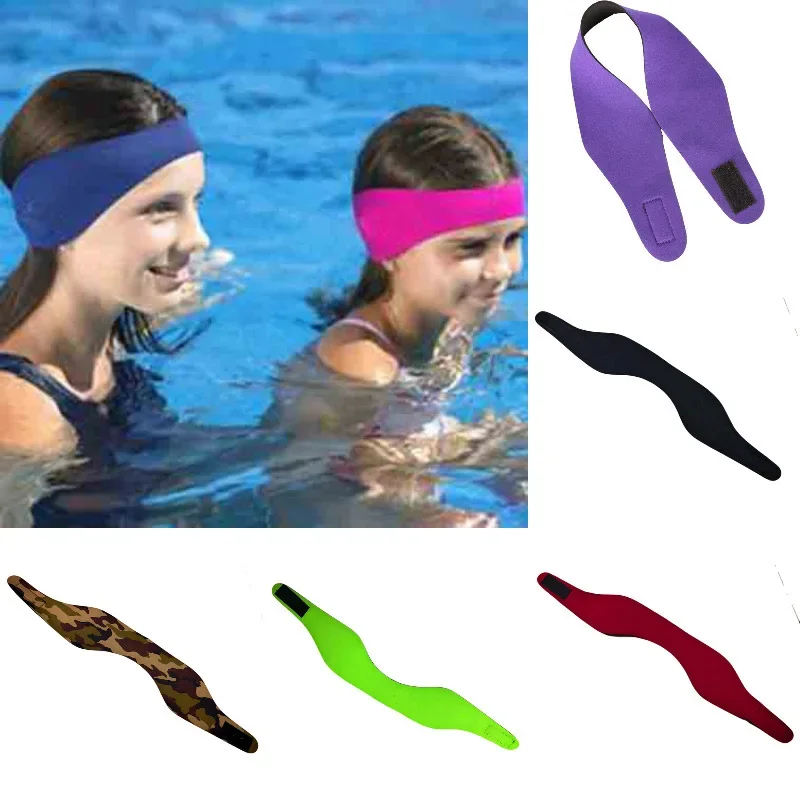 Adjustment Women Men Adult Kids Swimming Bathing Yoga Waterproof Ear Hair Band Headband Protector Watersport Neoprene Headband 2