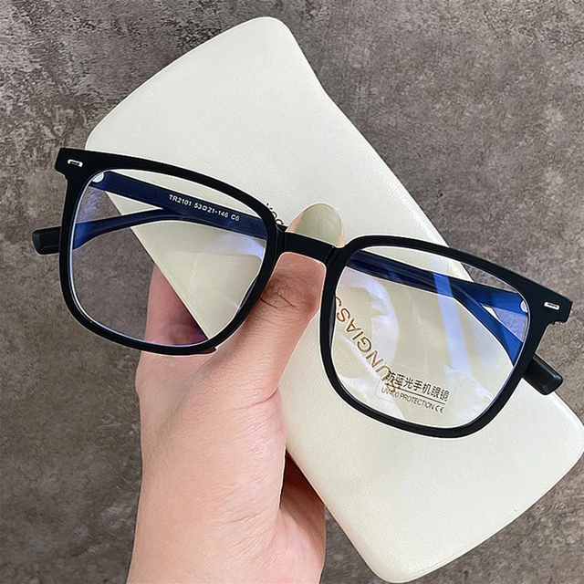 Montura transparente para gafas de ordenador para hombre y mujer, lentes con bloqueo de luz azul, redondas y cuadradas