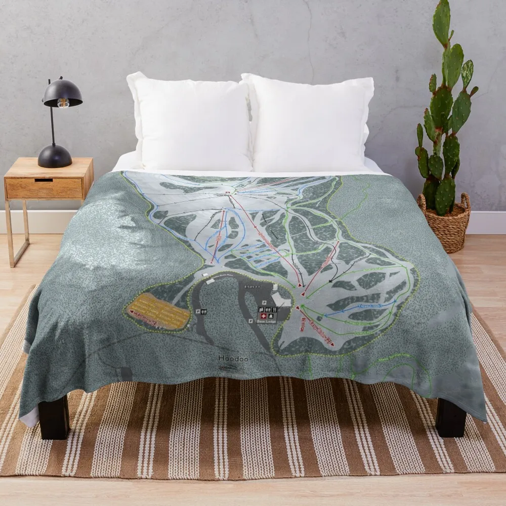 

Hoodoo Resort Trail Map Throw Blanket Summer Custom warm for winter Blankets