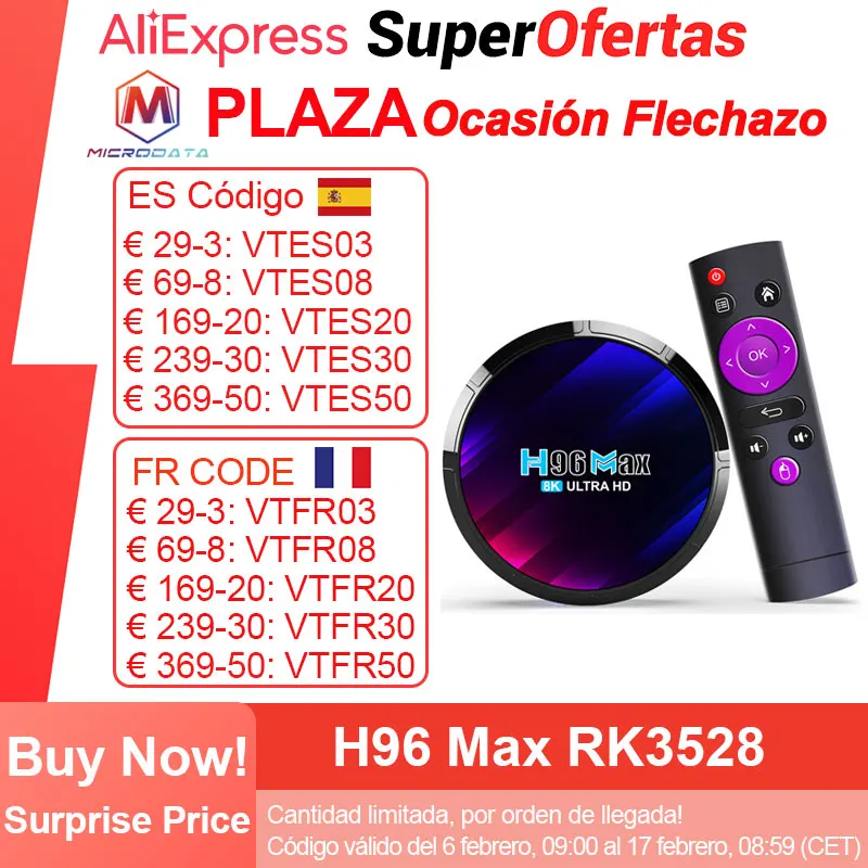 H96 Max Rk3528 Smart Tv Box Android 13 Set-Top Box Rockchip 3528 Quad Core 8K Wifi6 Bt5.0 H96Max Lettore Multimediale Smart Set Top Box