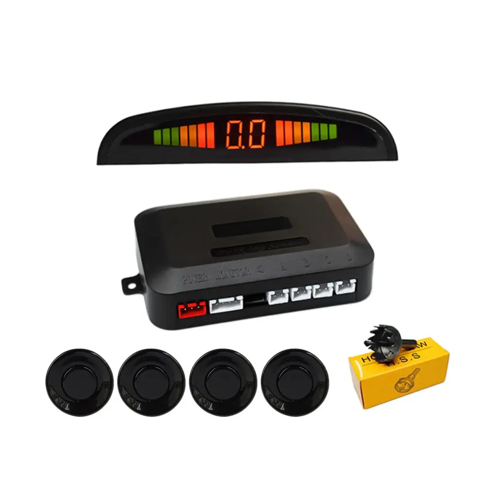 LED Parking Sensor Kit Car LED Parking Sensor Parking Sensor Kit Parking Sensor Hippcron Car LED Parking Sensor Kit 4 Sensors 22mm Reverse Radar Sound Alert Indicator System 5 Color