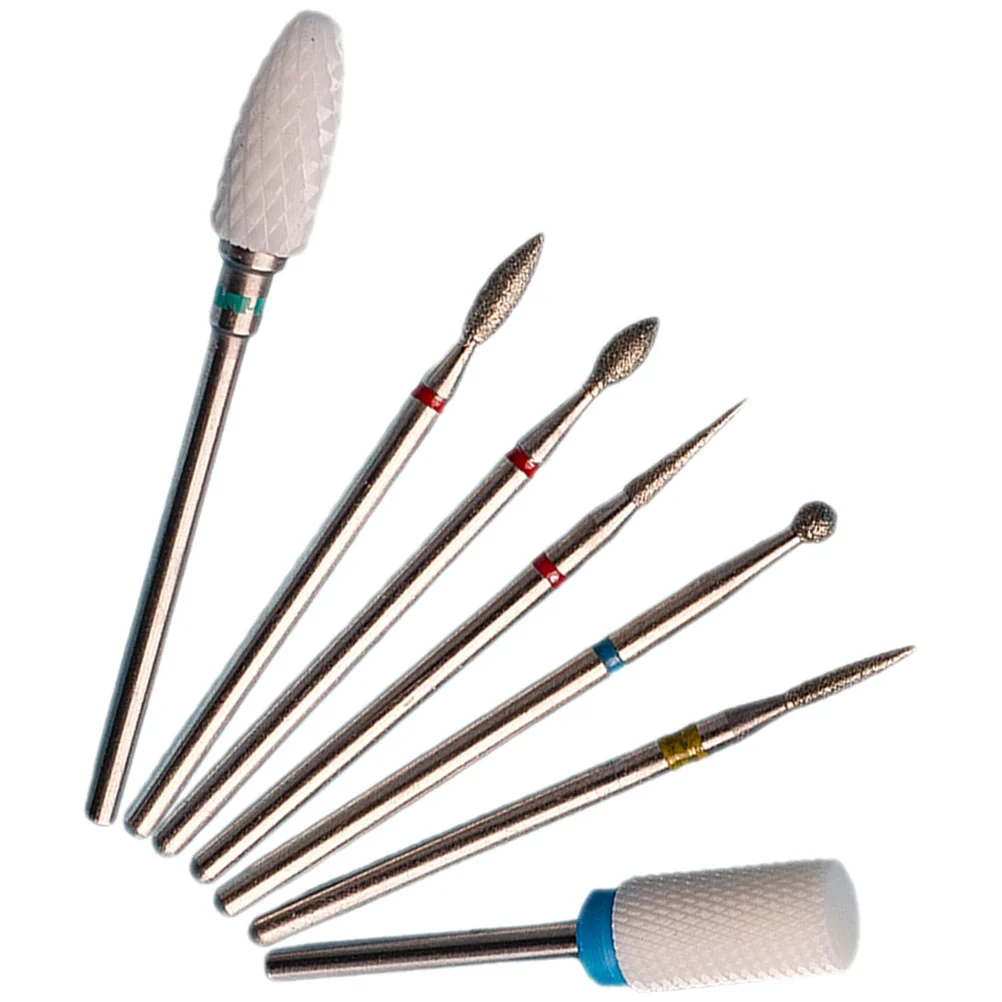 

7 Pcs Nail Polishing Head Tool Kit Remove Cuticle Drill Bits for Nails Removal Ceramics Gel Manicure Set