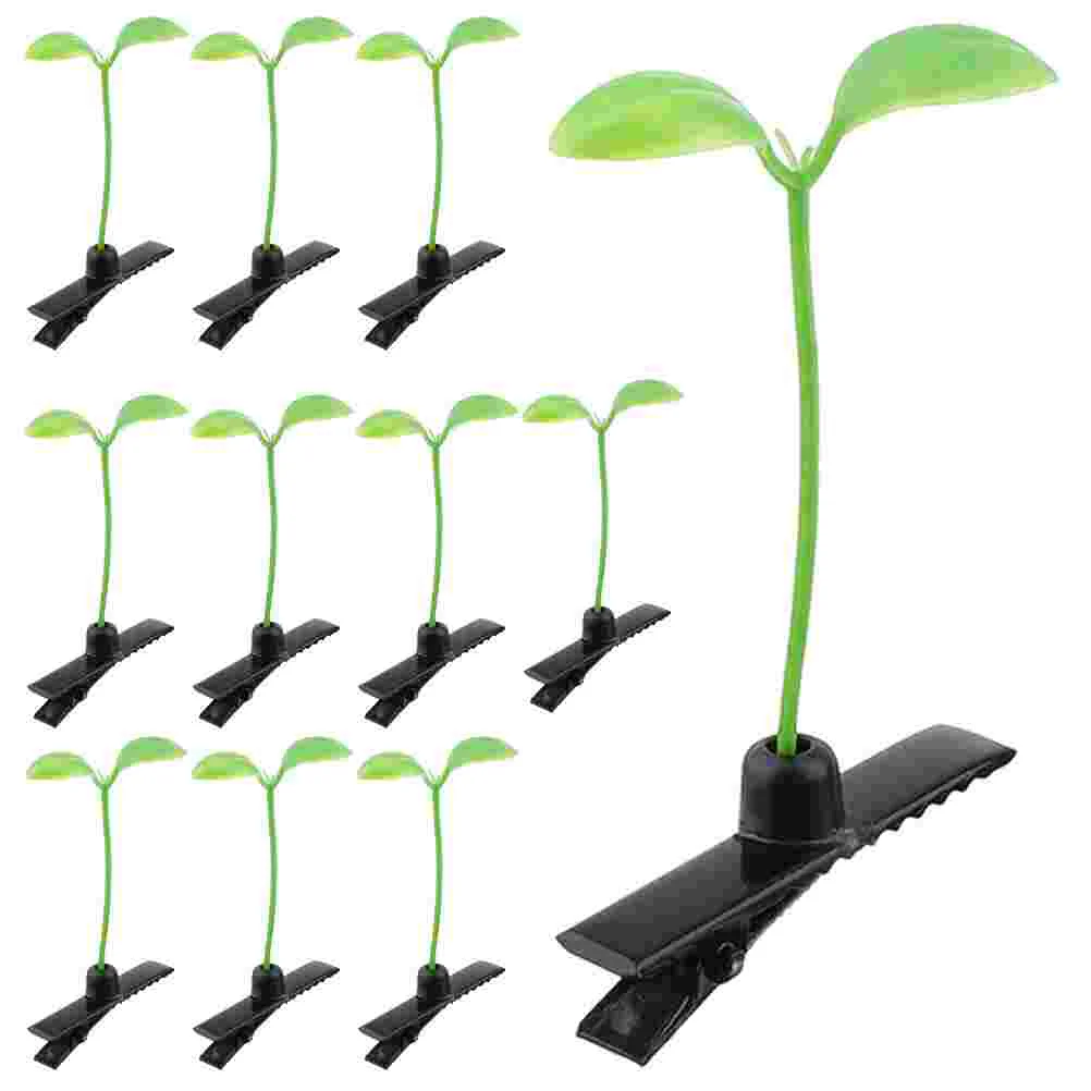 

40pcs Simulation Bean Sprout Hair Clips Green Little Plant Hair Clips Barrettes Creative Hair Clip