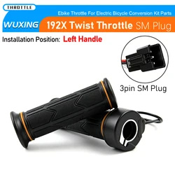 Waterproof Full Twist Electric Bike Throttle Handle with SM Plug (192X Left  SM)