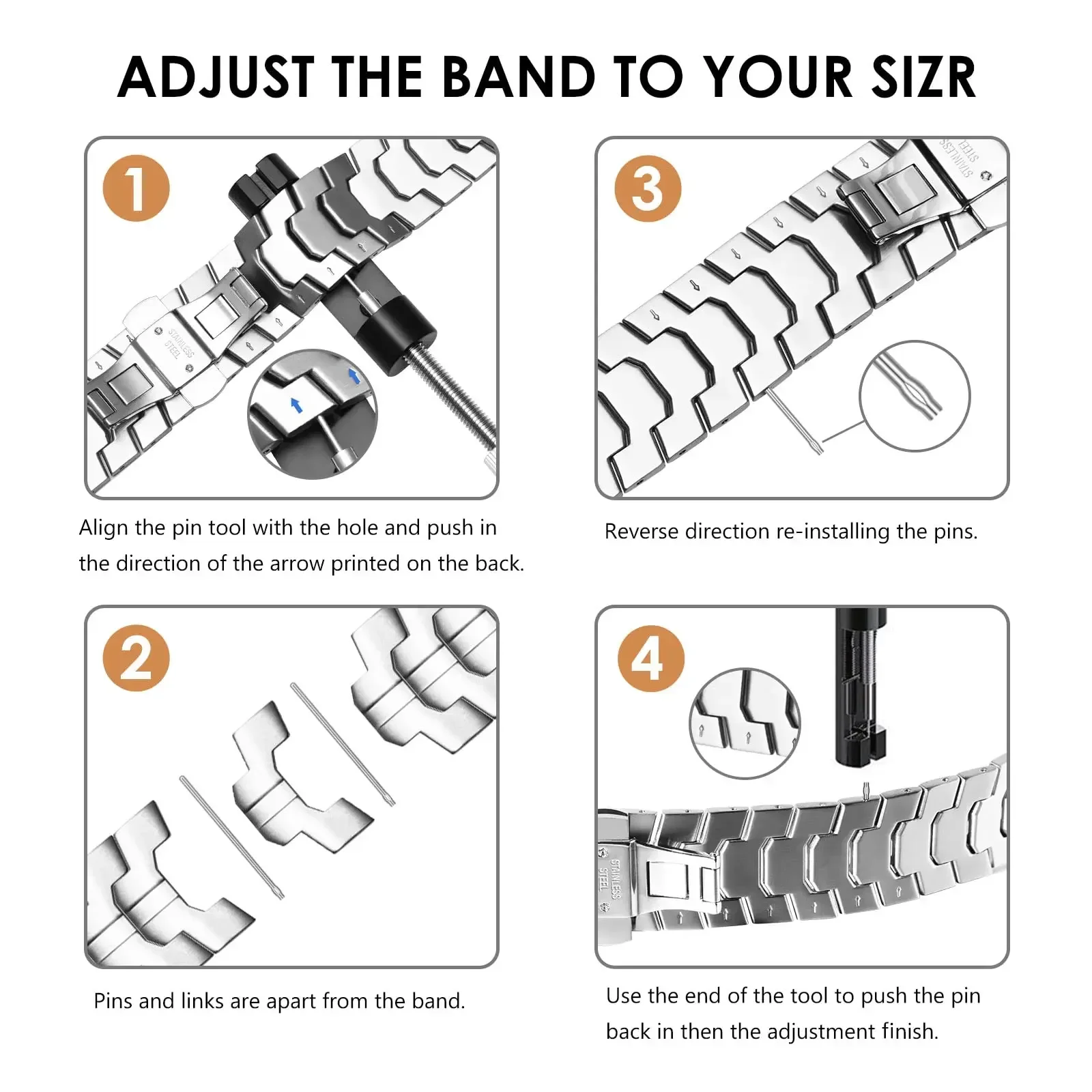 No Gaps Stainless Steel Strap for Samsung Galaxy Watch 6/5/4 40mm 44mm Band 6Classic 47mm 43mm 5Pro 45mm Correas Metal Bracelet