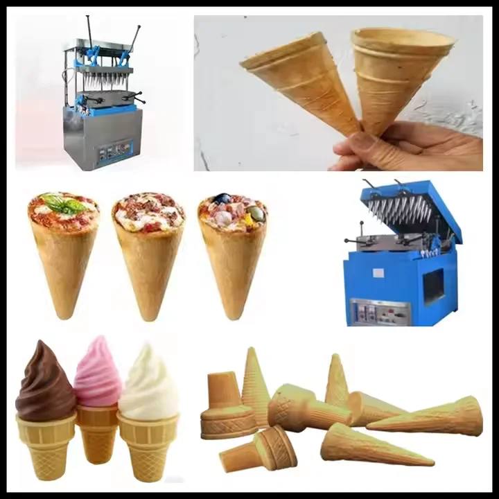 Commercial Pizza Sugar Cone Maker Machine Edible Coffee Wafer Cup Make Production Line Manufacture