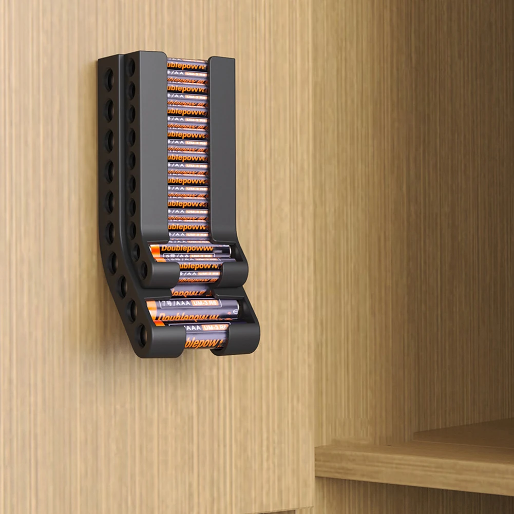 3/1PCS Battery Organizers For 10AA+10AAA Batteries Storage Wall Mount Stable Organizer Box Battery Holder Case Container Hanger