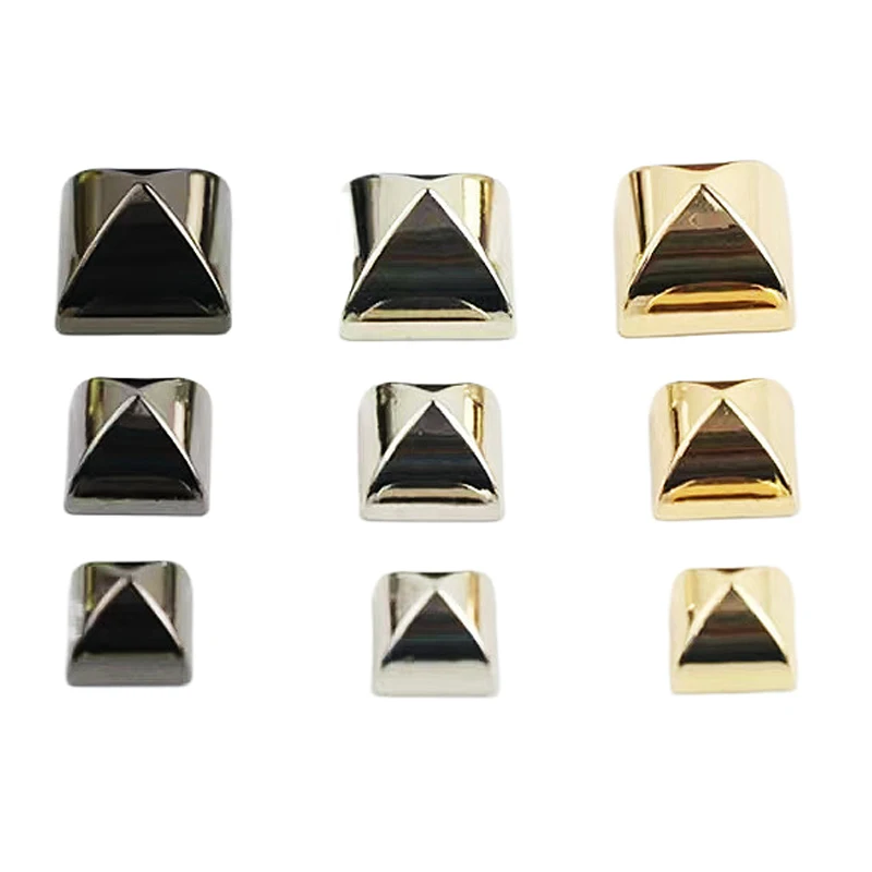 

10Sets 10/12mm square pyramid black rivet leather decoration buckle screw foot leather case belt metal arc rivet