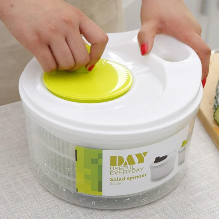 Salad Spinner Fruit Vegetable Dryer Mixer Bowl Lettuce Dryer Greens Vegetables Fruit Washer Cleaning Gadgets for Kitchen Tools