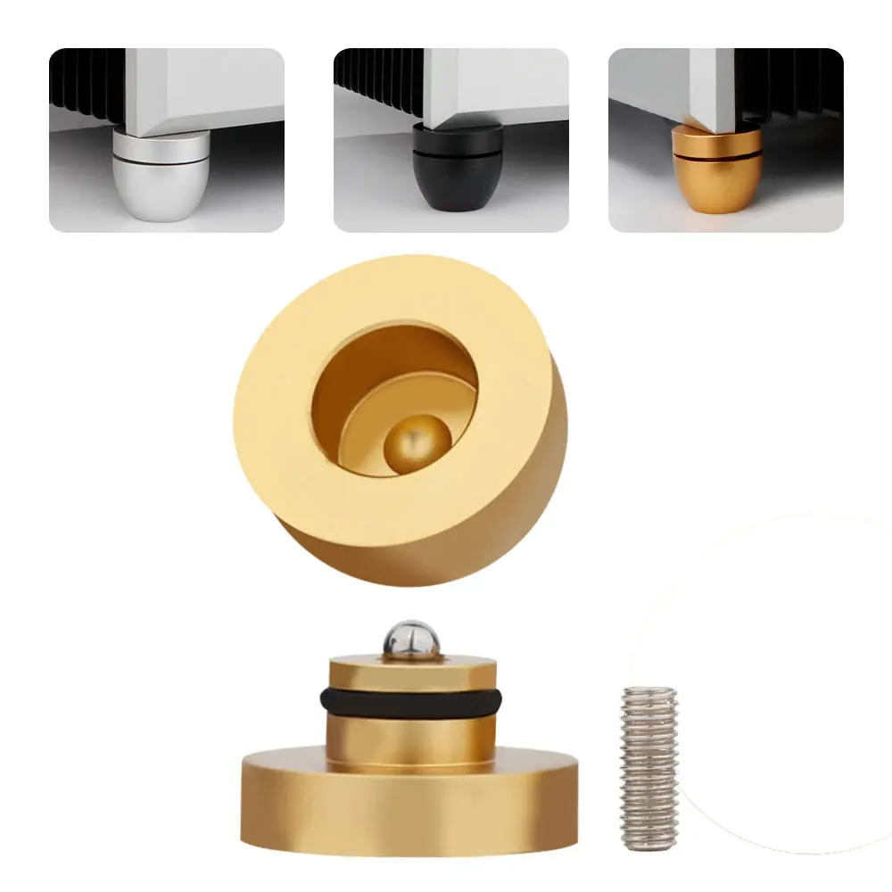 4Pcs Aluminum Alloy Speakers Feet Pads Amplifier Chassis Beads Anti
