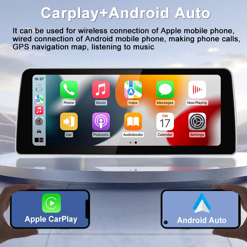 무선 Carplay와 안드로이드 자동 기능, 대형 터치 스크린 디스플레이, 고화질 영상과 풍부한 사운드를 제공하는 차량용 멀티미디어 스테레오 플레이어