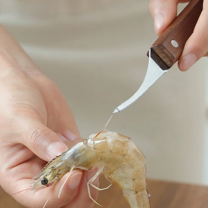 Shrimp Peeler Steel Thread Removal Tool Cleaning Shrimp Intestines Fish Belly Knife Picking Thread Knife Kitchen Utensils