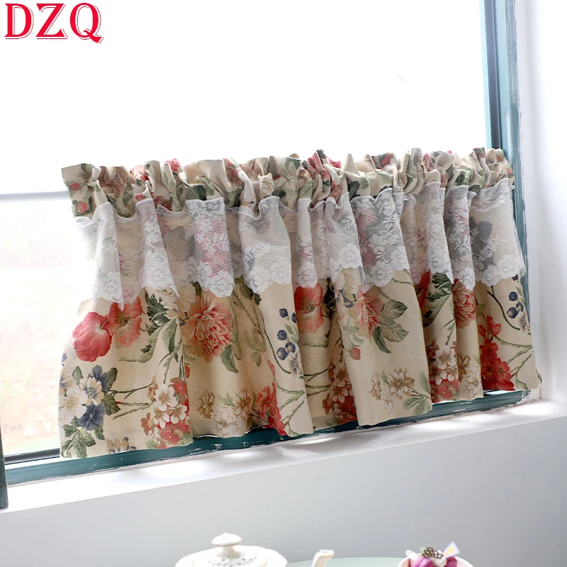 Double Rideau Doublé Fleuri Shabby Chic - 150x132 Cm - Style Romantique Occasion