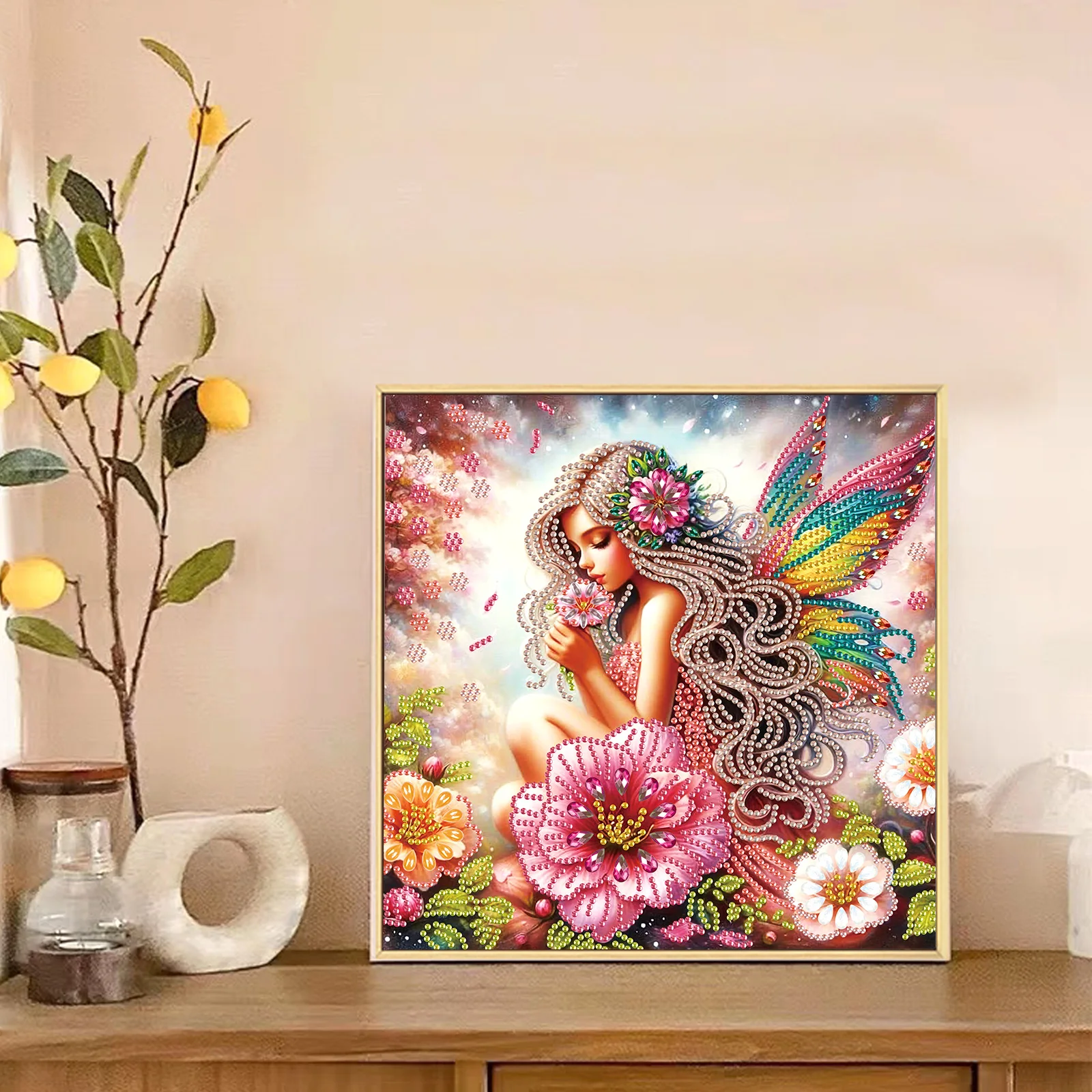 DIY flower fairy 5D Special Shape Diamond Art Kits for Beginners Diamond Art Painting Kits for Home Wall Decoration Gift