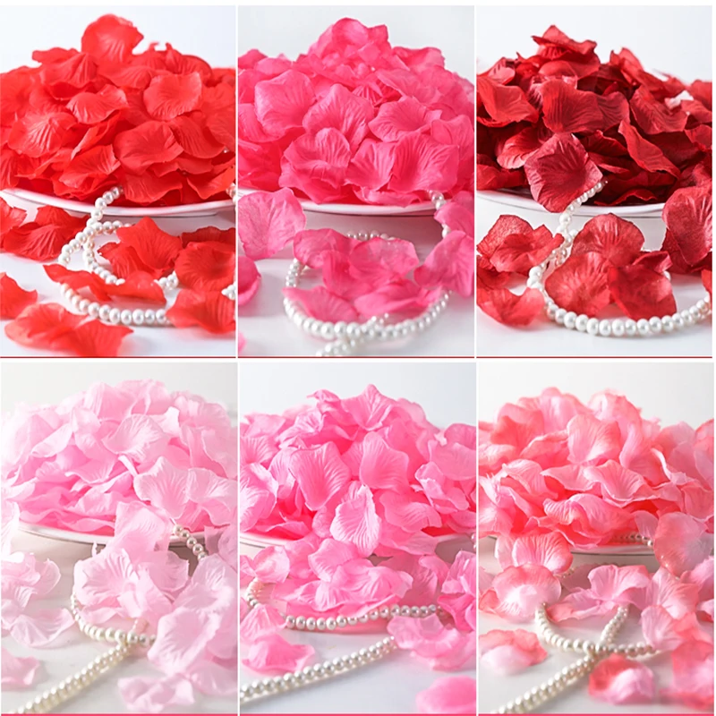 500PCS/Lot 5*5CM Silk Rose Petals For Wedding Decoration Romantic Artificial Rose Flower Petals 31Colors Wedding Accessories