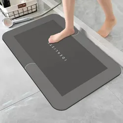Super Absorbent Non - Slip Fast - Drying Diatomaceous Earth Bath Mat - 400MMx600MM (Black)