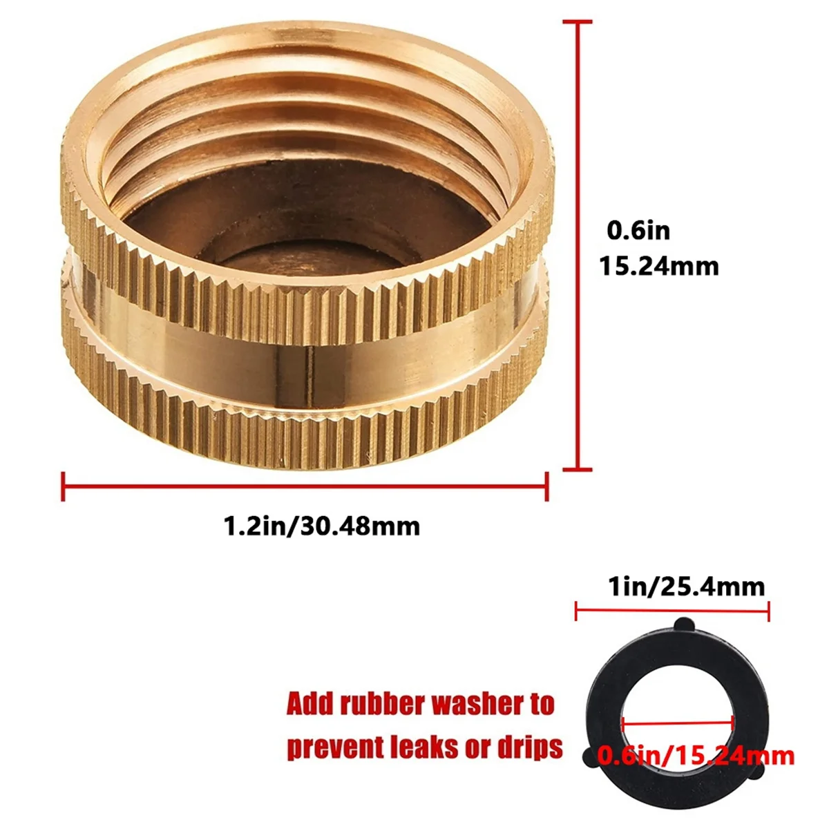 Garden Hose Female End Cap, Brass Spigot Cap with Extra 12 Washers, 3/4 Inch, 4-Pack 3