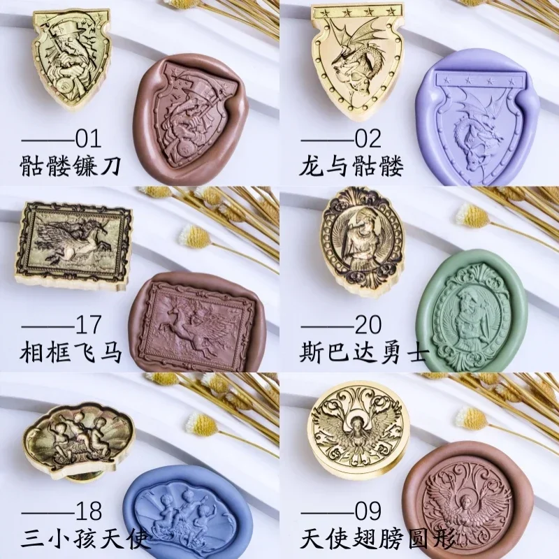 Fire Seal Stamp Bronze Seal Head Vintage Art Series Special Relief Rose Dragon 3d Laser Fine Engraving Diy Craft Toy Envelope