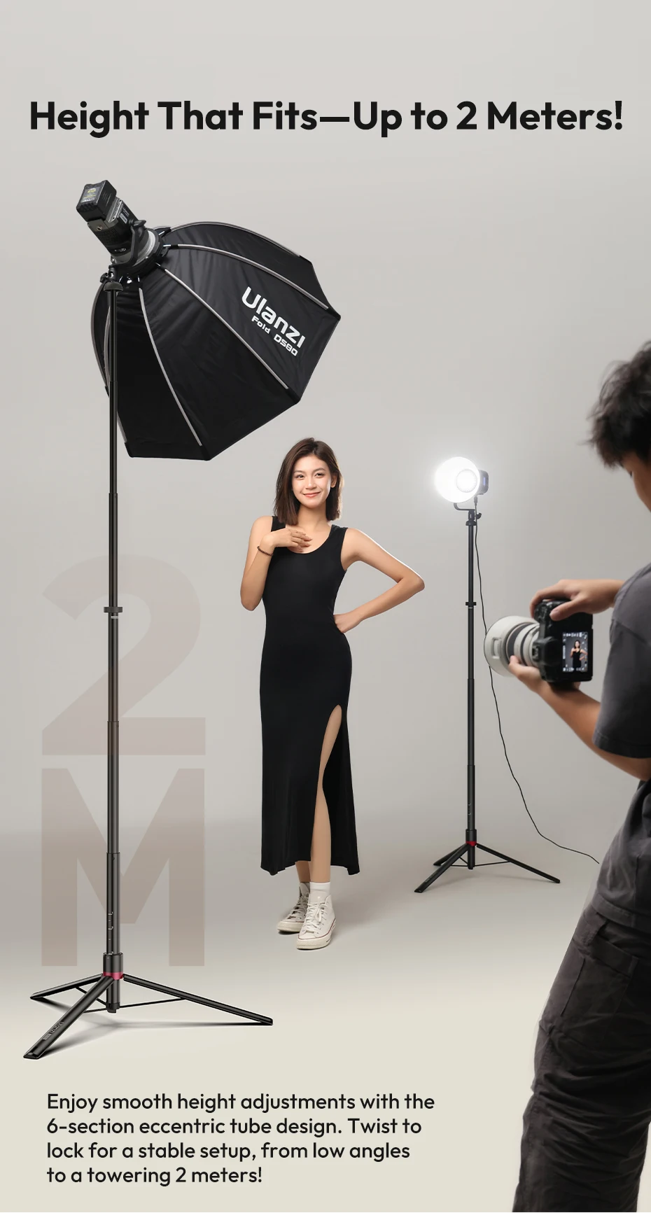 Ulanzi AT-05 2M Heavy Duty Foldable Light Stand description image 4