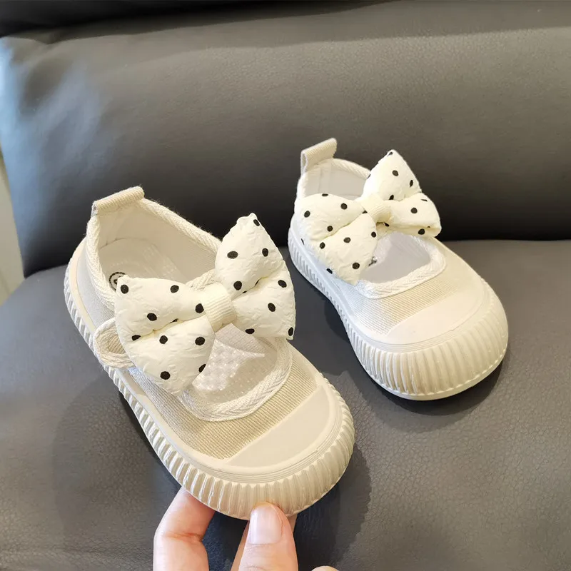 Zapatillas Kid Sneakers Autumn Anti Kick Girl Canvas Shoes Bow Baby Walking Shoe Soft Sole Casual Shoe Kid Shoes Zapatos Niña 4